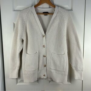 HATCH The Cotton Marlow Cardigan Sweater Size 2 Medium Cream